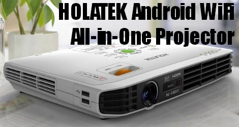 Holatek Android Wifi Internet DLP Projector HDMI LED 1000 Lumens Office Home Theatre 3D