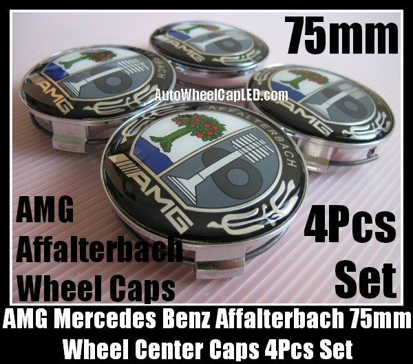 AMG Mercedes Benz Affalterbach Color Apple Tree Wheel Center Caps 75mm CLK ML GL SL CL E C 4Pcs Set