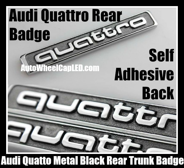 Audi Quattro Rear Trunk Metal Black Chrome Silver Emblem Badge 3.0T 2.0T A3 A4 A5 A6 A7 A8 Q3 Q5 Q7 TT A4L A6L