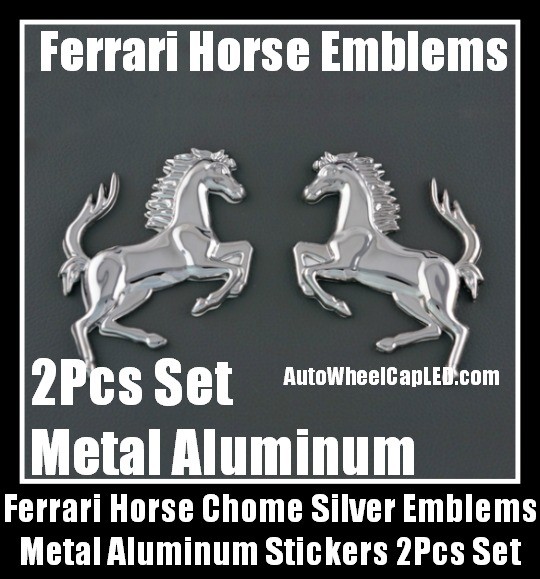 2pcs Apache Horse Bike Logo Model Emblem 3D Chrome Sticker(Silver) for TVS  Apache (Both Side of Petrol Tank)