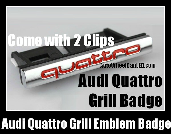 Black QUATTRO Logo Emblem Front Grille Badge For AUDI A3 A5 Q3 Q5