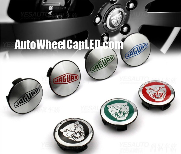 Jaguar Black Chrome Silver 58mm Wheel Center Caps Emblems 4Pcs Set XF ...